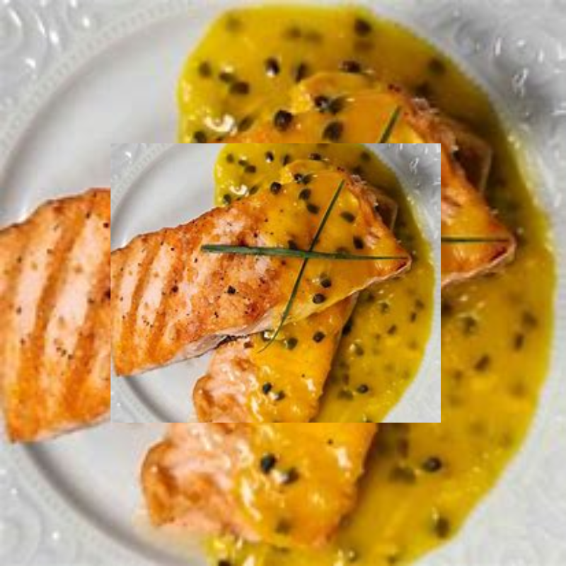 Salmão ao molho maracujá